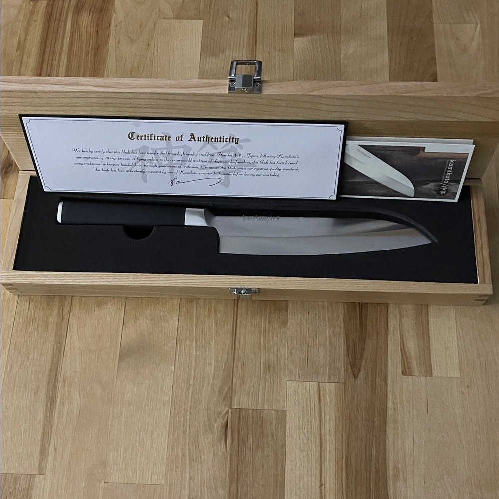 Kamikoto Black Chef Knife with Wooden Box